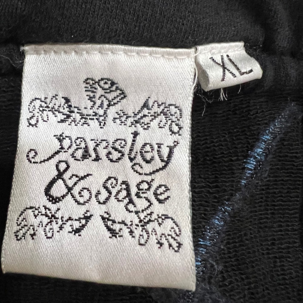 Parsley & Sage Art Patchwork Embroidered Button Front Vest XL Boho Lagenlook - Picture 8 of 8
